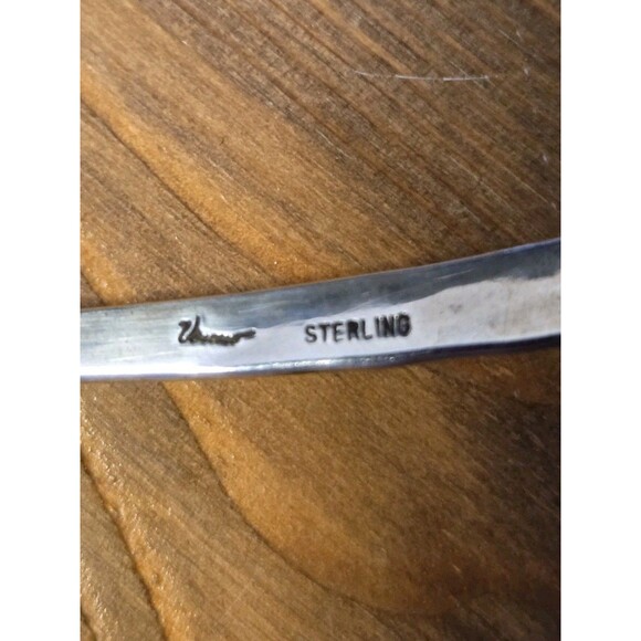 Vintage Sterling Necklace Rigid V Choker Collar, Designer Signed - Picture 7 of 8